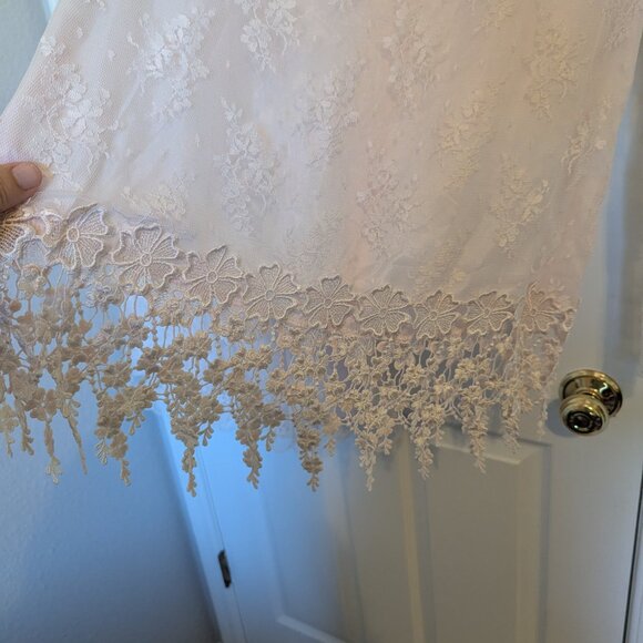 🌸 1980s Blush Pink Lace Skirt Set — Fairycore Elegance / Vintage Formality | M - Picture 7 of 12